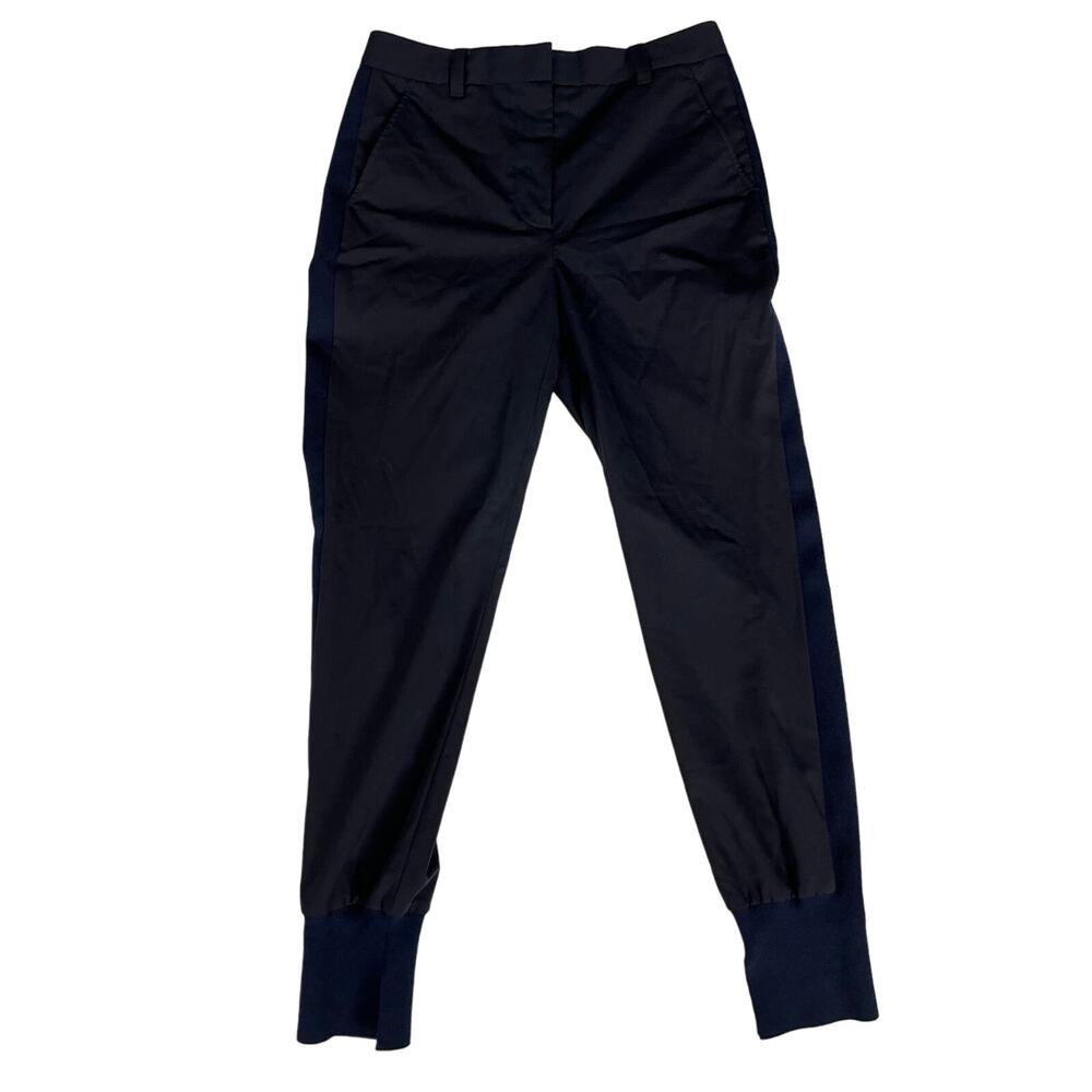 3.1β Phillip Lim Womens Mid-Rise Split Hem Jogger Pants Black Navy Size 2